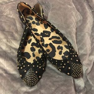 Gianni Bini Black Studded Flats